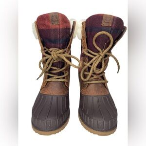 Kamik Sienna 2 Women's Waterproof Cuff Plaid Wool Winter Snow Boots Size 8